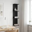 Wandregal Schwarze Eiche 25 x 15 x 100 cm Holzwerkstoff