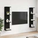 Wandregal 2 Stk. Schwarze Eiche 25 x 15 x 100 cm Holzwerkstoff