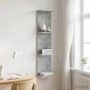 Wandregal Betongrau 25 x 15 x 100 cm Holzwerkstoff