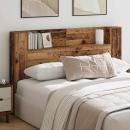 Stauraum-Kopfteil mit LED Altholz-Optik 160 cm Holzwerkstoff