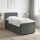 Boxspringbett mit Matratze Dunkelgrau 90 x 190 cm Stoff