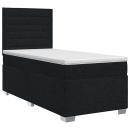 Boxspringbett mit Matratze Schwarz 80 x 200 cm Stoff