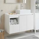 Badezimmermöbel-Set 2 stk. Hochglanz Weiß Holzwerkstoff