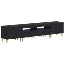 5-teiliges LED TV Schrank Schwarz Holzwerkstoff