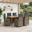 Outdoortisch-Set 7 stk. Hellgrau und Dunkelgrau