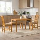 Essgruppe 4 stk. Beige Massivholz Eiche
