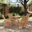 Gartenset 3 stk. Braun Massivholz Teak