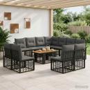 Gartensofa-set 12 stk. Schwarz und Dunkelgrau Poly-Rattan