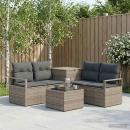 Sofa Set 6 stk. Grau und Dunkelgrau Polyrattan und Stahl
