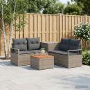 Sofa Set 6 stk. Grau und Dunkelgrau Polyrattan und Stahl