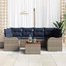 ARDEBO.de - Gartensofa-set 7 stk. Grau Poly-Rattan