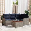 ARDEBO.de - Gartensofa-set 5 stk. Grau Poly-Rattan