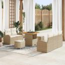 ARDEBO.de - Garten-Sofa-Set 8 stk. 7-Sitzanzahl Beige und Creme