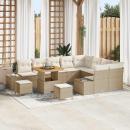 ARDEBO.de - Gartensofa-set 12 Stk. 11-Sitzanzahl Beige Poly Rattan