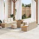 ARDEBO.de - Gartensofa-set 9 Stk. 8-Sitzanzahl Beige Poly Rattan