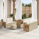ARDEBO.de - Gartensofa-set 11 stk. 8-Sitzanzahl Beige und Creme Poly-Rattan