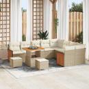 ARDEBO.de - Gartensofa-set 13 Stk. 9-Sitzanzahl Beige und Creme Poly-Rattan