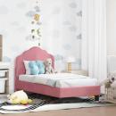 ARDEBO.de - Kinderbettgestell mit Kopfteil Rosa 70 x 140 cm Samt