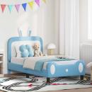 ARDEBO.de - Kinderbettgestell mit Kopfteil Blau 80 x 160 cm PU