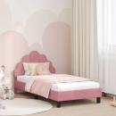 ARDEBO.de - Kinderbettgestell mit Kopfteil Rosa 80 x 160 cm Samt
