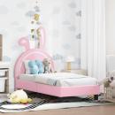 ARDEBO.de - Kinderbettgestell mit Kopfteil Rosa 70 x 140 cm PU