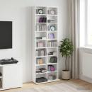 ARDEBO.de - CD Regal Weiß 65 x 23,5 x 175 cm Holzwerkstoff