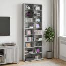 ARDEBO.de - CD Regal Sonoma-Grau 65 x 23,5 x 175 cm Holzwerkstoff
