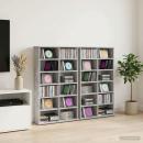 ARDEBO.de - CD Regal 2 Stk. Betongrau 60 x 17 x 92 cm Holzwerkstoff