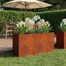 ARDEBO.de - Garten-Pflanzgefäß Rostoptik 100 x 30 x 40 cm Wetterfeststahl