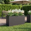 ARDEBO.de - Garten-Pflanzgefäß Schwarz 100 x 30 x 50 cm Kaltgewalzter Stahl
