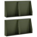 ARDEBO.de - Stützmauer 4 stk. 40 x 12 x 30 cm Stahl Olivgrün