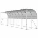 ARDEBO.de - Hühnerstall gegen die Wand Silber 600 x 150 x 215 cm