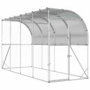 ARDEBO.de - Hühnerstall gegen die Wand Silber 600 x 150 x 215 cm