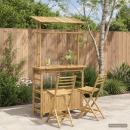 ARDEBO.de - Outdoor-Bartisch und Barhocker 3 Stk. Natur Bambus