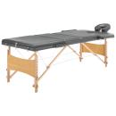 ARDEBO.de - Massageliege 3-Zonen Holzgestell Anthrazit 186x68 cm