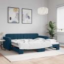 ARDEBO.de - Tagesbett Ausziehbar Blau 90x200 cm Samt