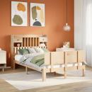 ARDEBO.de - Massivholzbett mit Regal ohne Matratze 135x190 cm Kiefer