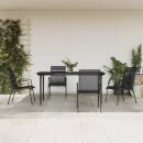ARDEBO.de - 5-tlg. Garten-Essgruppe Schwarz Stahl und Textilene