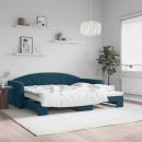 ARDEBO.de - Tagesbett Ausziehbar Blau 90x200 cm Samt
