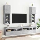 ARDEBO.de - TV-Schränke mit LED-Leuchten 2 Stk. Betongrau 30,5x30x102 cm