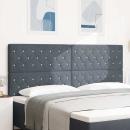 LED Kopfteil mit LED-Lichtleisten Dunkelgrau 200 cm Samt
