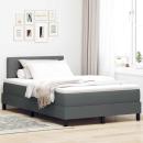 Boxspringbett mit Kopfteil Dunkelgrau 120 x 200 cm Stoff