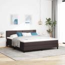 Boxspringbett mit Kopfteil Dunkelbraun 180 x 200 cm Stoff