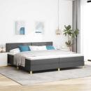 Boxspringbett mit Kissen Dunkelgrau 200 x 200 cm Stoff