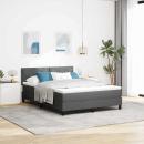 Boxspringbett mit Kopfteil Dunkelgrau 140 x 200 cm Stoff