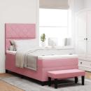 Boxspringbett mit Kopfteil Rosa 190 x 90 cm Samt