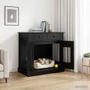Hundekäfigmöbel Schwarz Eichen-Optik 80 x 47,5 x 80 cm