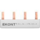 ARDEBO.de - 1-Phasen Stiftschiene, gerade, geschlossen 4 x 1 Pol, 64 mm lang
