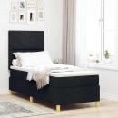 LED Boxspringbett mit Kopfteil Schwarz 80 x 200 cm Stoff