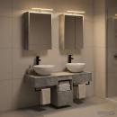 Badezimmerschrank-Set 5 stk. Betongrau Holzwerkstoff